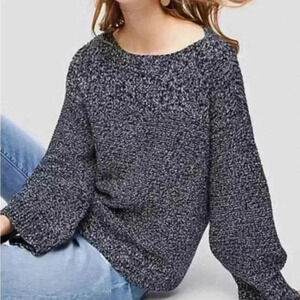 LOFT Wide Sleeve Oversized Cotton Blend Top Sweater Size M